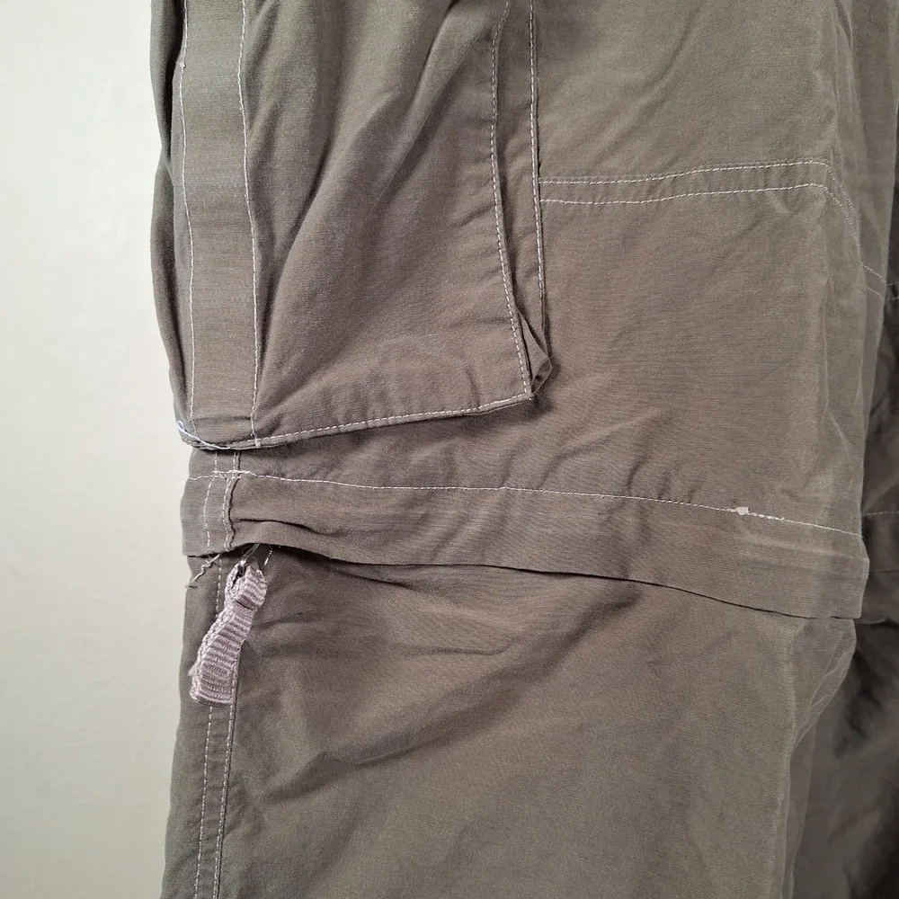 Suisse Sport Y2K Trail Pants Convertible Cargo Utility Zip Off Nylon Green Large